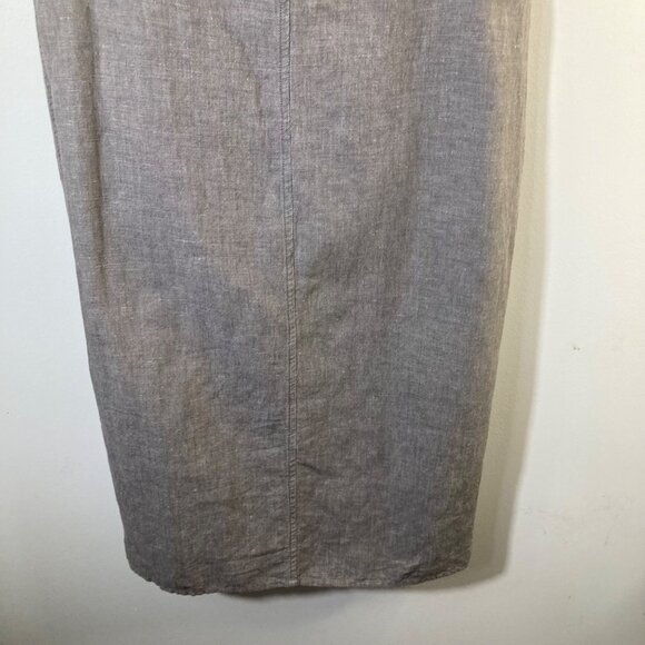 Womens Max Studio Linen Cotton Lace Back Strappy Dress Gray Brown M - Picture 4 of 10